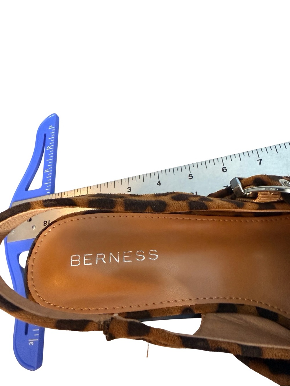 Berness Mary Jane Leopard Print Slingback Block Heel Pumps size 10 double buckle - Picture 8 of 11